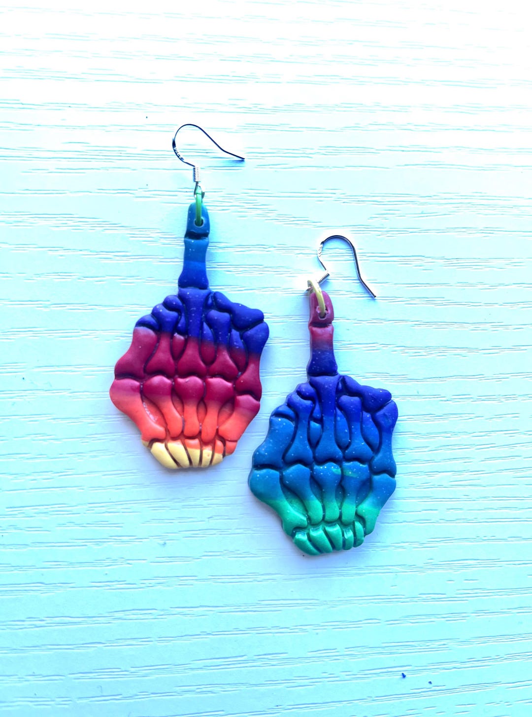 Cartoon Octopus Duck Finger Earrings - Acrylic Dangle Middle Finger Jewelry For Women