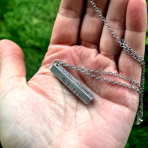 Hand Stamped Necklace with the 5 Grounding Techniques for Anxiety