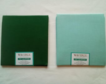 Waverly Fat Quarters - verde ou azul-turquesa, 100% algodão, 45,7 x 53,3 cm (18 x 21 polegadas)