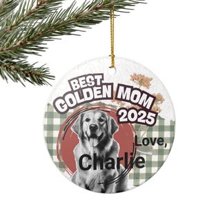 Personalized Golden Retriever Mom Ornament, Christmas Tree Decoration, Gift from Golden Retriever, Christmas Gift from Dog