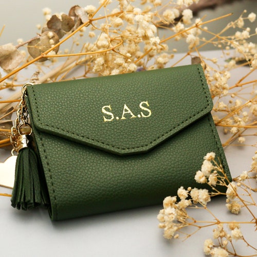 Vegan Mini Wallet For Women, Personalized Small Cute Wallet