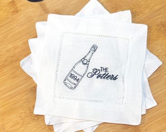 Champage Wedding Cocktail Napkin