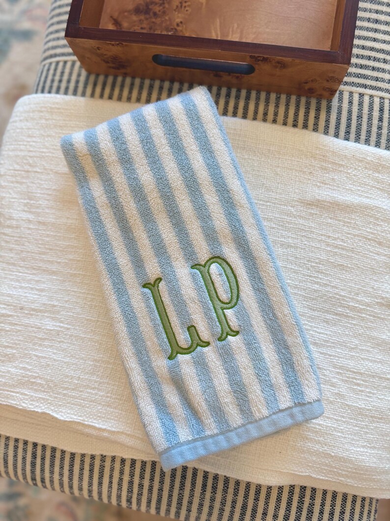 Blue and White Embroidered Hand Towels