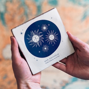 Our Universe Family Ceramic Tile Gift | Ideal Gift for Families | Anniversary, Birthday, Wedding, New Baby, Special Occasion, Baby Shower