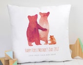 Personalised Cushion First Mother 39 s Day Bear Family Cushion - Family Gift, Gift for Her, Home Gift, Bear Hug