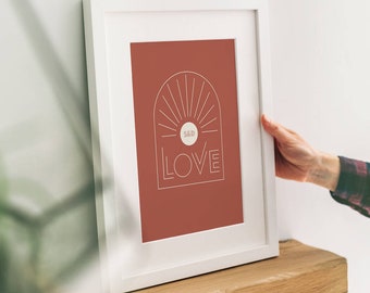 Personalised Love Graphic Print Gift For Couples | Ideal Gift for Loved Ones | Birthday, Anniversary, Wedding, Special Occasion, Missing You