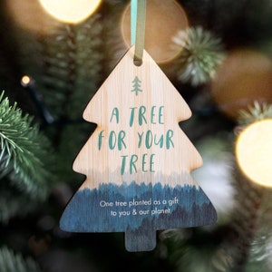 A Tree for Your Tree Ornament Memorial Tree Planting Holiday Decor, Plant a Tree Gift, Eco-Friendly Gift, Tree Planting Gift, Christmas image 1