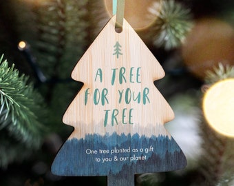 A Tree for Your Tree Ornament | Memorial Tree Planting | Holiday Decor | Plant a Tree Gift | Eco-Friendly Gift | Tree Planting Gift