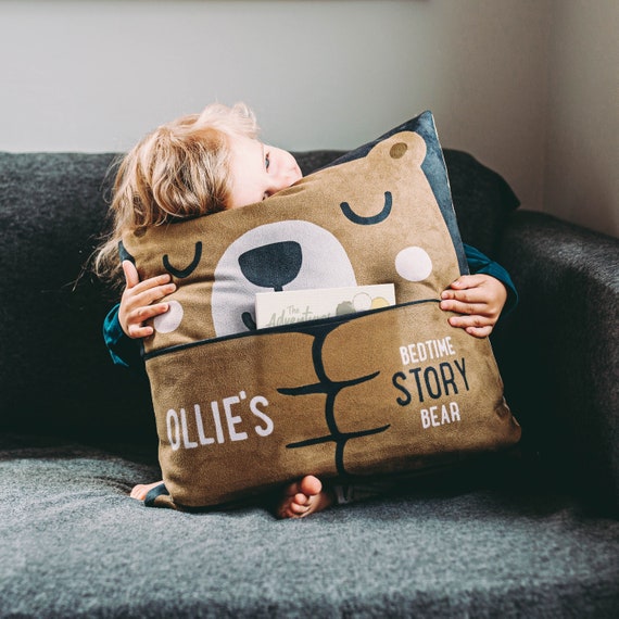 Custom Kids Bedtime Story Bear Pocket Pillow Coj n Decoraci n