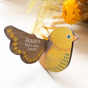 Personalised 'Baby's first Easter chick' Wooden Decoration Gift Gift for Friends & Family Long Distance,Thinking of You,Easter image 4