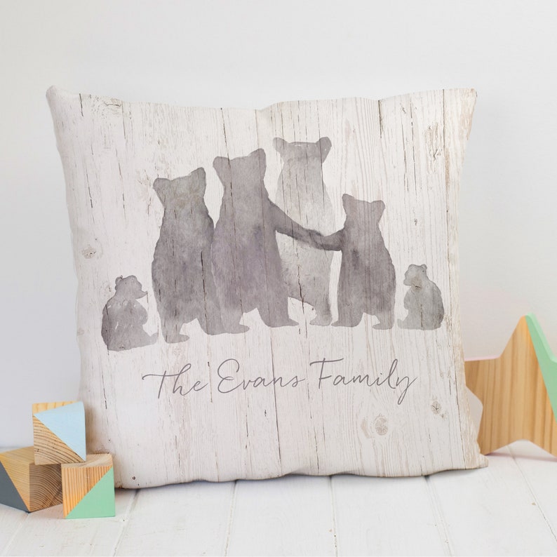 Personalised 'Bear Family' Cushion Ideal Gift for Family & Friends Family Gift, Gift for a Child, Birthday, Anniversary image 3