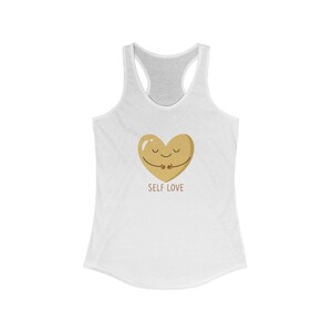 Self Love Racerback Tank, Inspirational Women&#39;s Tank, Comfort Fitness Top, Summer Workout Shirt, Cute Self Care Gift