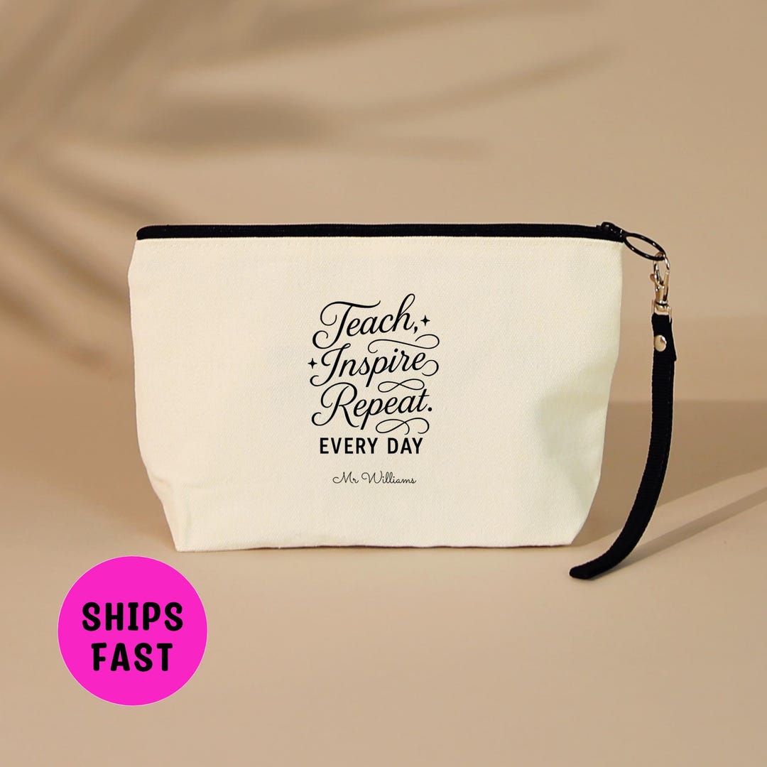 Teacher Cosmetic Bag, Personalized Teacher Makeup Bag, Custom Gift for ...