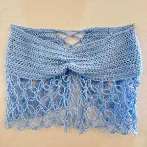 Handmade crochet mesh top