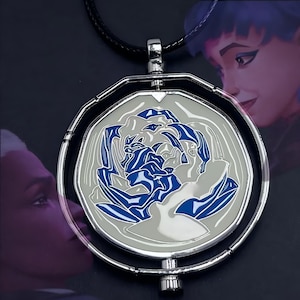 Arcane Inspired Necklace | Blue Rose Pendant Gift | Pendant | Unique Jewelry for Fans | Lol Gift | Jinx Inspired Pendant | Arcane Gift