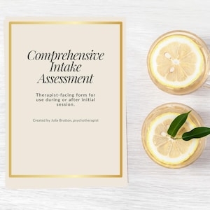 Comprehensive Therapy Intake Assessment | Editable PDF for Mental Health Professionals | B2B Client Intake Form for Psychotherapists