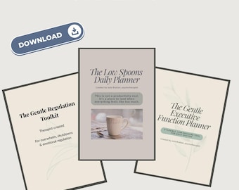 Neurodivergent Adult Starter Pack | Gentle Planner & Toolkit Bundle | ADHD + Autistic Friendly Digital Download