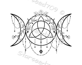 Disegno della luna spirituale SVG, file Cricut, Jpeg, Png, PDF, download digitale