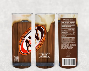Root Beer 20 oz Skinny Sublimation Tumbler Wrap Download digitale, download istantaneo png