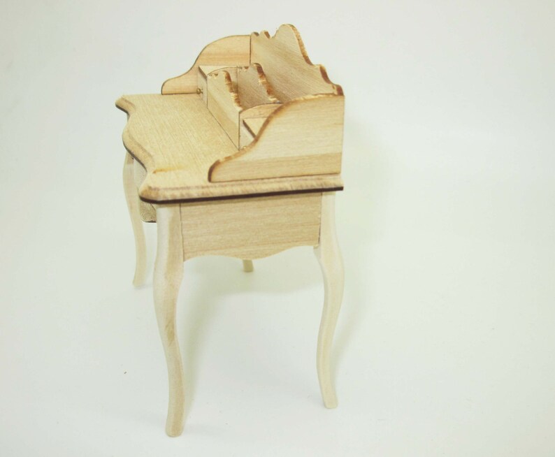 Miniature dollhouse unfinished desk code. VMJ1506 Etsy