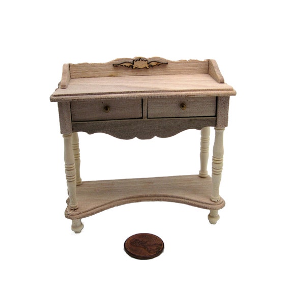 Miniature Dollhouse Vanity Desk Unfinished Code 1138 Etsy