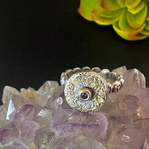 Montana Sapphire Mixed Metal Ring