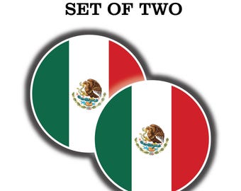 Juego de calcomanías de vinilo con la bandera de México para auto, parachoques y ventana (sin burbujas)