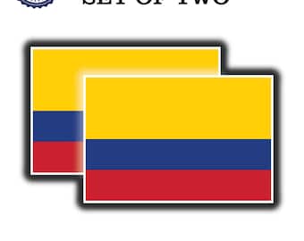 Juego de calcomanías de vinilo con la bandera de Colombia para auto, camioneta y ventana (sin burbujas)