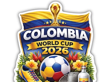 Vinilo adhesivo de fútbol de Colombia para el Mundial 2026 – Sin burbujas, resistente al agua.