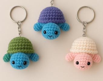 Schema PDF per realizzare una tartaruga all'uncinetto / Portachiavi amigurumi fai da te per principianti