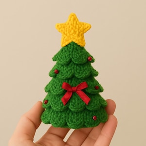 Christmas Cone Pattern PDF • Beginner Holiday Craft • Layered Leaves & Star Topper Tutorial