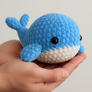 No-Sew Whale Crochet Pattern PDF – Easy Amigurumi Plush DIY – Beginner Friendly – Instant Download – Quick Project