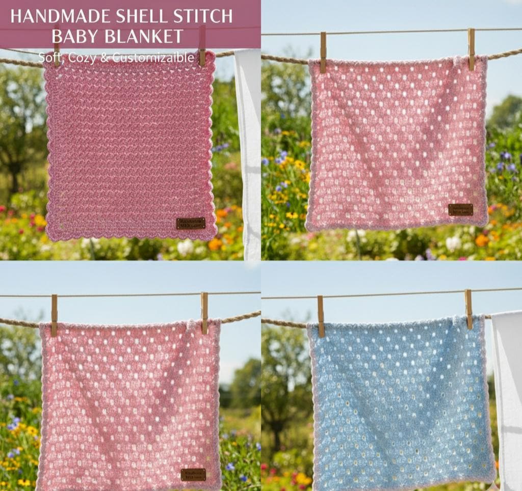 Easy Shell Stitch Crochet Baby Blanket Pattern: Beginner PDF (digital ...