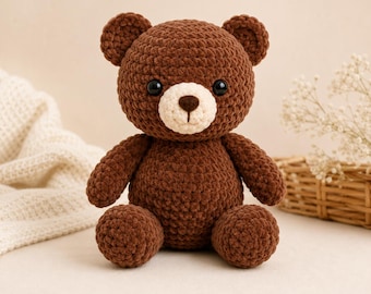 Mini Velvet Bear Crochet Pattern PDF | Easy Amigurumi Teddy Bear Plush Toy Pattern