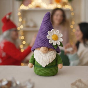 Daisy Gnome Crochet Pattern PDF | Amigurumi Gnome with Flower | Spring Crochet Decor | DIY Handmade Gift | Instant Download
