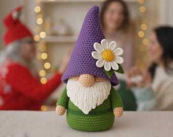 Daisy Gnome Crochet Pattern: Amigurumi Flower Gnome (PDF Download)