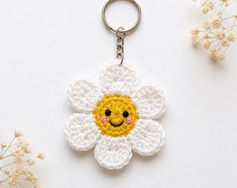 Smiley Daisy Keychain Crochet Pattern | Easy PDF Tutorial