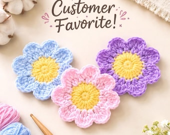 Easy Flower Coaster Crochet Pattern PDF | Beginner Daisy Coaster | Instant Download