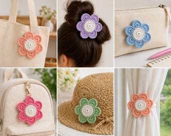 Crochet Flower Pattern PDF – Shell Petal Blossom | Beginner Easy | 6 Petal | Instant Download