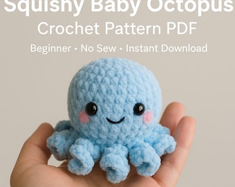 No-Sew Baby Octopus Crochet Pattern | Squishy Amigurumi PDF Tutorial