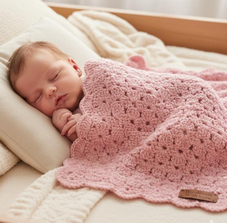 Easy Baby Blanket Crochet Pattern PDF, Shell Stitch Beginner Friendly ...
