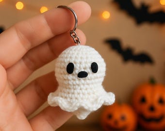 Patrón de ganchillo fantasma PDF / Llavero de peluche amigurumi fácil DIY