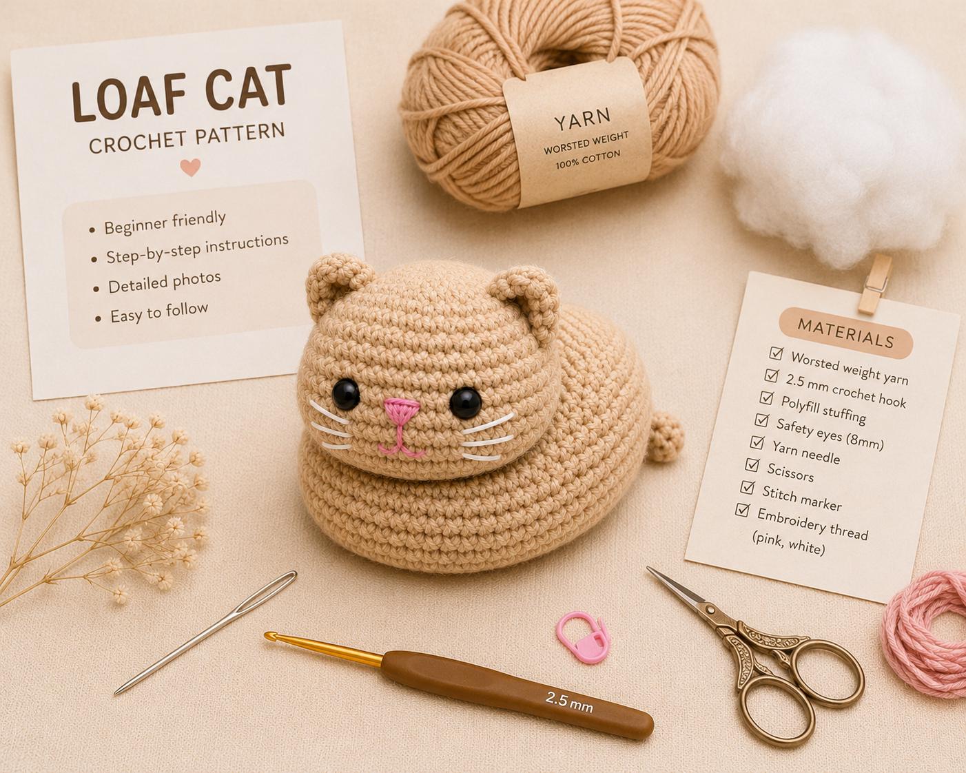 37 Fat Cat Crochet Patterns: Unleash Your Creativity and Craft Skills! 7 Loaf Cat Beginner Amigurumi Tutorial