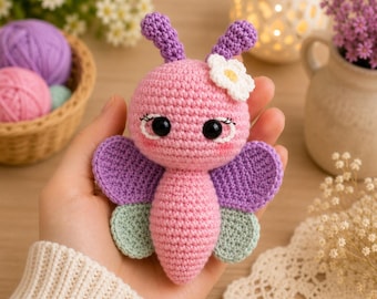 Butterfly Amigurumi Crochet Pattern PDF, Easy Crochet Butterfly Doll, Cute Plush Toy Pattern, Kawaii Butterfly, Beginner Crochet Tutorial