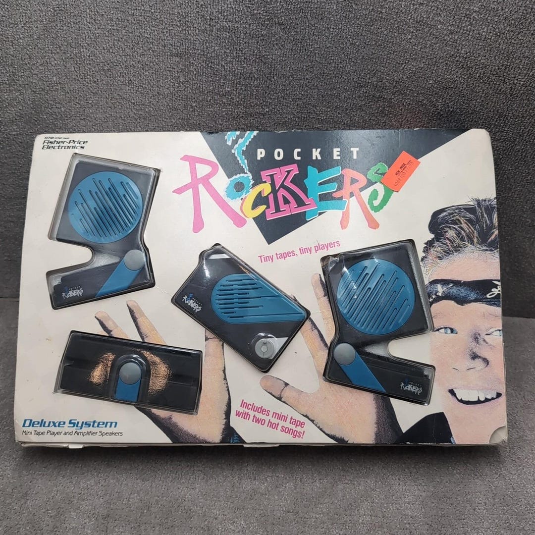 Pocket Rockers Deluxe System UNUSED With Box Blue Tape Player W ...