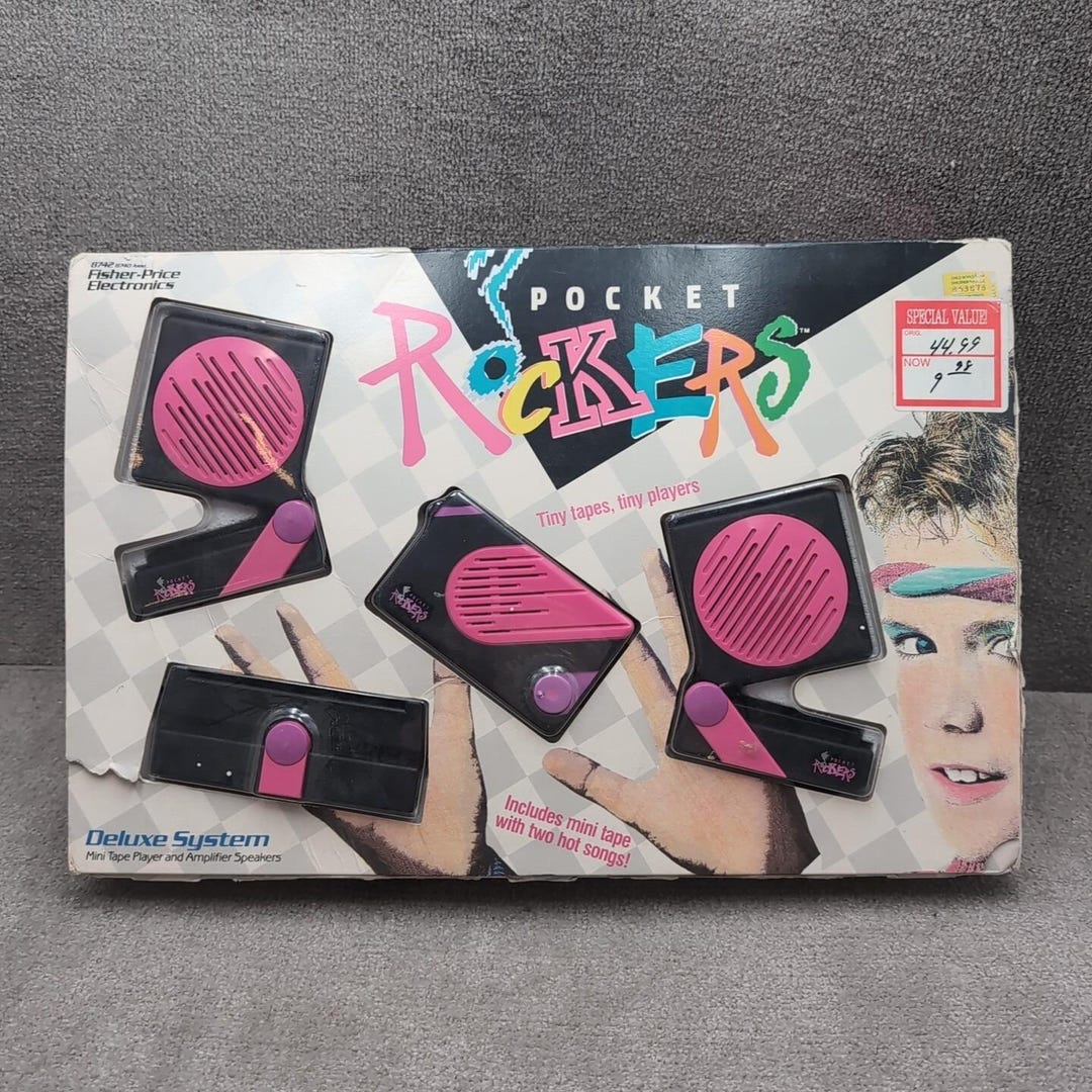 Pocket Rockers Deluxe System UNUSED With Box Pink Tape Player W ...