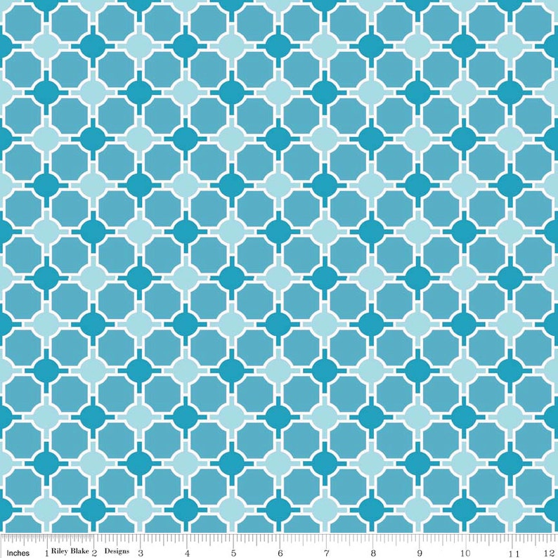 Lila Tueller for Riley Blake Designs SPLENDOR Geometric in Blue Cotton Fabric End Of Bold image 1