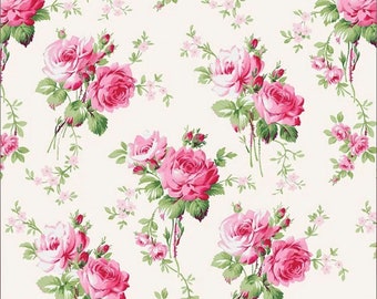 Barefoot Roses Classics - Tanya Whelan Fabrics - TWO2 - Cream - By the Yard - Roses in Cream