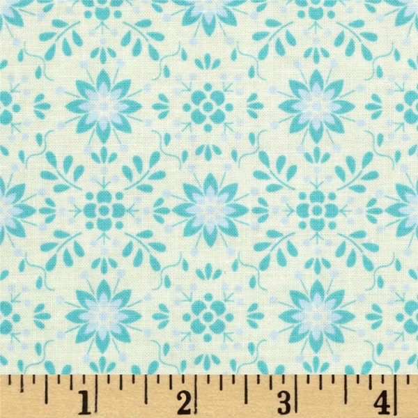 Dena Designs for Free Spirit - PRETTY LITTLE THINGS - Daisy in Aqua - Rare Find