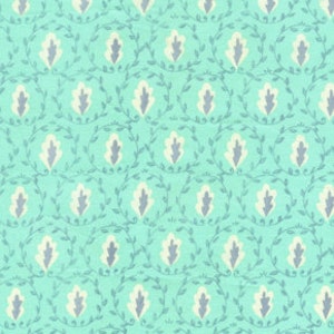CLEARANCE - Dena Designs for Free Spirit - MCKENZIE - Leaves in Aqua - 1 Yard - Cotton Fabric
